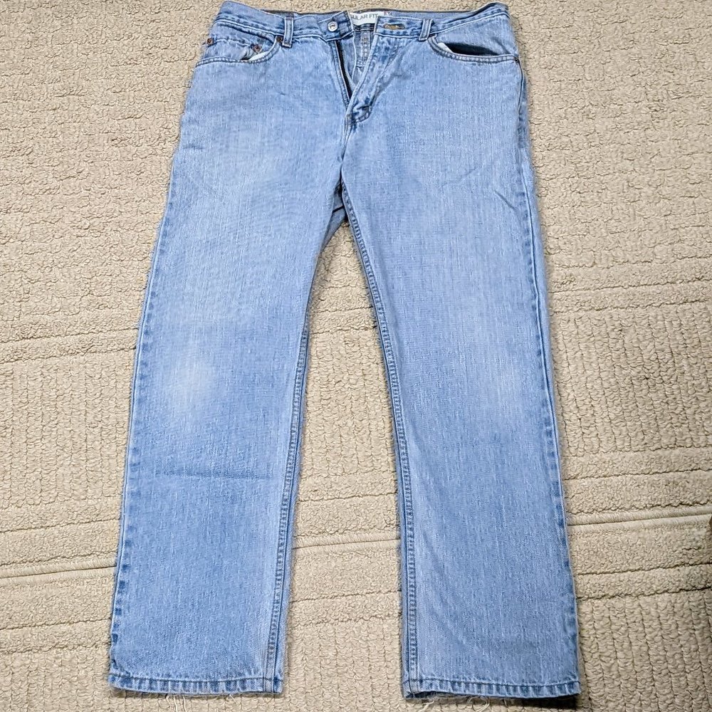 Levi's 505 Mens Blue Jeans Denim Regular Fit Size 34X32
